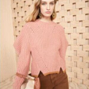 Ulla Johnson Pink Lorena Baby Alpaca Sweater